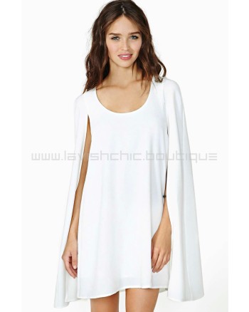 Nasty Gal Angel Cape Dress White